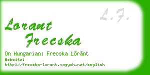 lorant frecska business card